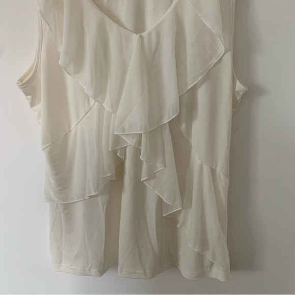 Reitmans White Ruffled Sleeveless Blouse - Picture 6 of 6